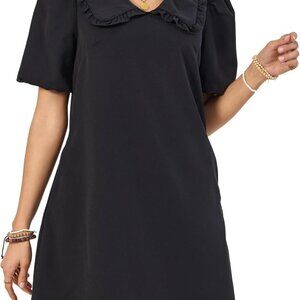 Women Casual Summer Dress Polyester Blend Short Sleeve Pockets Mini